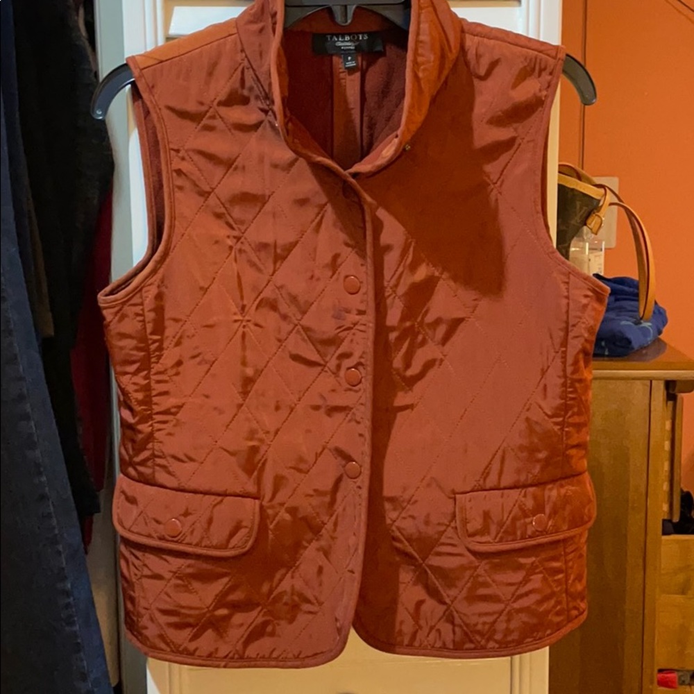 Talbots Rust quilted light weight vest. Size P